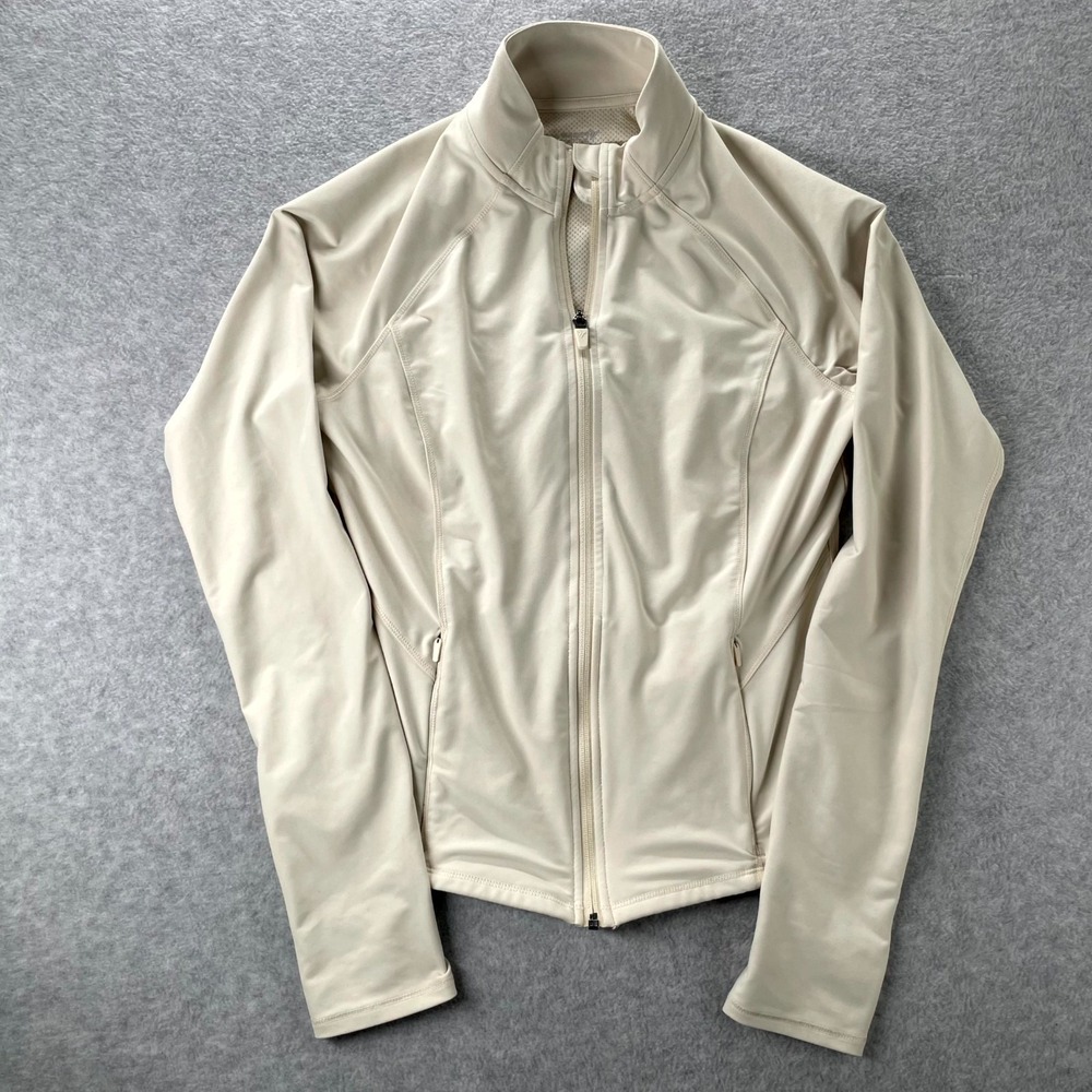 Old Navy Active PowerSoft Athletic Jacket Womens Medium Cream Go Dry Full Zip